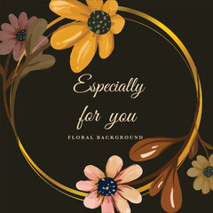 watercolor floral template for background