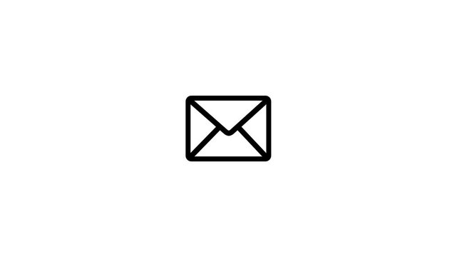 Email notification alert icon 4K video. message icon animation. Envelope icon isolated.