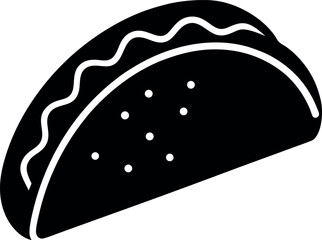 vector illustration of a black and white bread