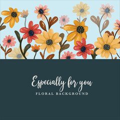 watercolor floral template for background