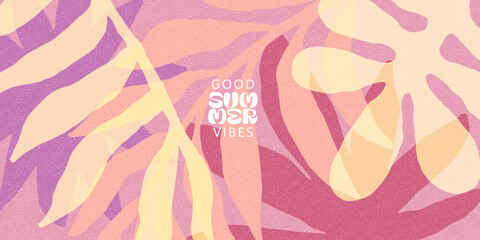 Summer exotic background. Difeerent palm leaves. Tropical foliage. design for card, cover, banner, wallpaper.