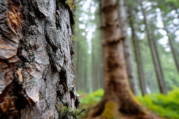 Fototapeta premium Old and New Trees in a Forest 
