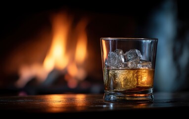 Whiskey Rocks: A Warm and Cozy Fireside Scene