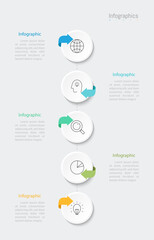 Infographic 5 options design elements for your business data. Vector Illustration.