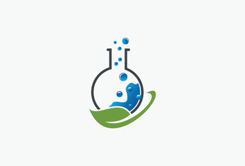 Green Leaf Lab Logo Design Element