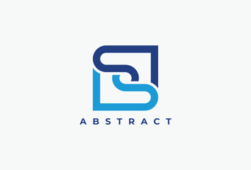 Fototapeta premium Linked Square Line Logo Design Element