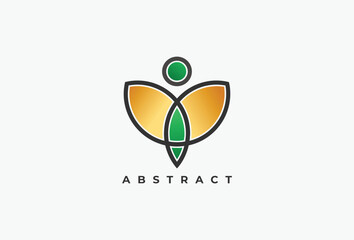 Abstract Colorful Butterfly Logo Design Element