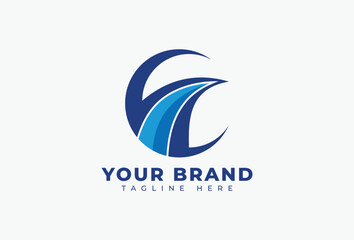 Abstract Circular Wave Logo Design Element