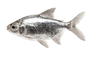 Fototapeta premium Silver tetra fish studio shot on white background