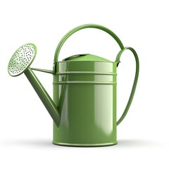 Green Watering Can, White Background
