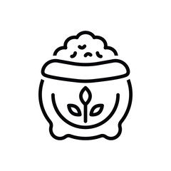 Black line icon for fertilizers