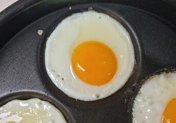 It's a fried egg made half-boiled.