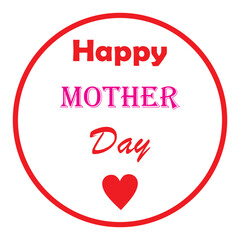 Happy Mother's day icon with heart. Vector illustration.