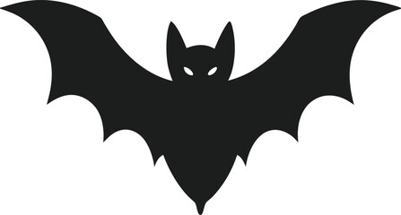 Silhouette of a flying bat with outstretched wings - Halloween vector - creepy vibe
