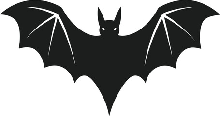 Silhouette of a flying bat with outstretched wings - Halloween vector - Halloween flyer