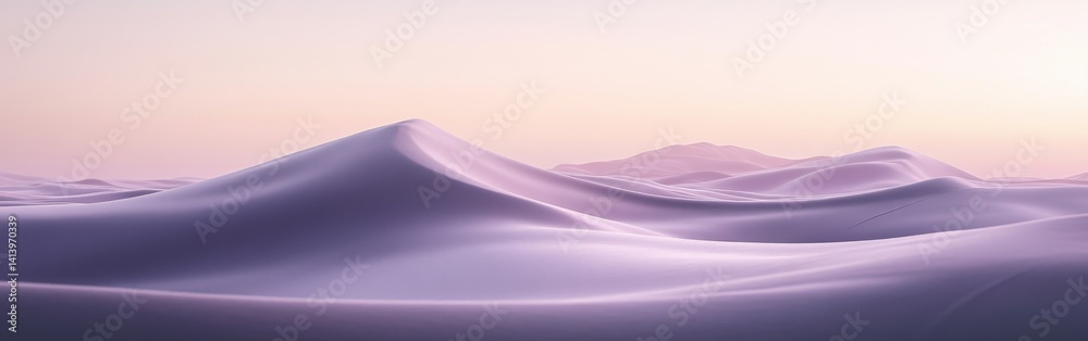 Poster Smooth gradient background transitioning from muted purple to soft peach, creating a serene, abstract landscape of rolling hills