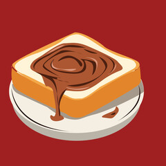 bread with chocolate jam.bread vector with chocolate jam