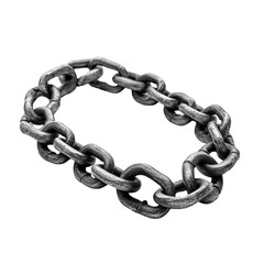 Obraz premium Strong metal chain links forming a circle on black background