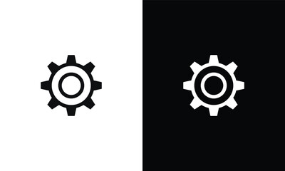 settings icon on white or black background