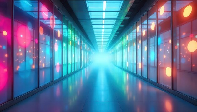 Data center server room futuristic technology infrastructure