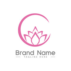 C letter lotus logo design, simple lotus logo