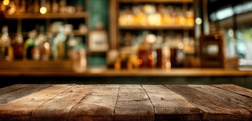 Rustic Wooden Tabletop: Warm Bar Background, Vintage Ambiance