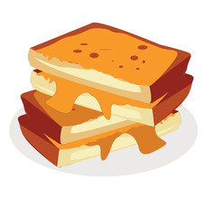 sandwich, cake and bread isolated on white background.Sandwich cheese 