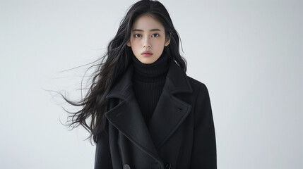 若い日本人の女性のファッションモデル　クール