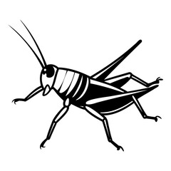 Modern Minimalist Cricket Insect Vector Silhouette Design
