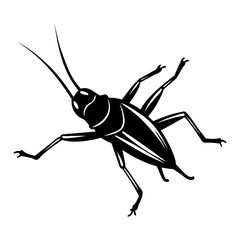 Modern Minimalist Cricket Insect Vector Silhouette Design