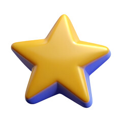 Obraz premium Golden star with blue border Land Transportation Isolated on White&nbsp;Background for success recognition