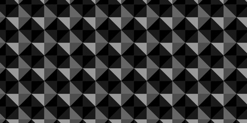 Obraz premium Minimal cubes geometric tile and mosaic wall grid retro digital technology wallpaper background. black block cube structure backdrop square triangle texture vintage design.