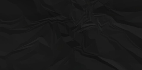 Dark black crumpled paper background texture pattern overlay. wrinkled high resolution arts craft and Seamless black crumpled paper.	

