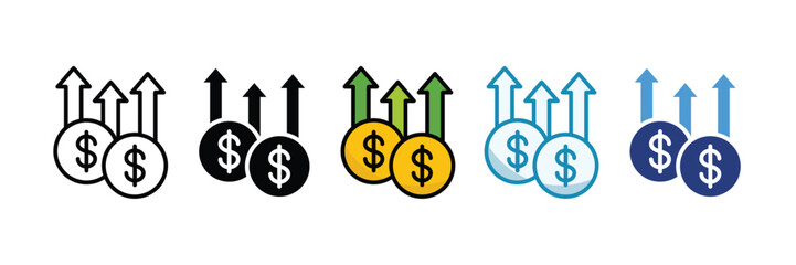 Interest Rate Icon Set Multiple Style Collection