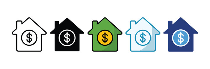 Real Estate Icon Set Multiple Style Collection