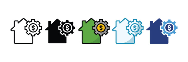 Asset Management Icon Set Multiple Style Collection