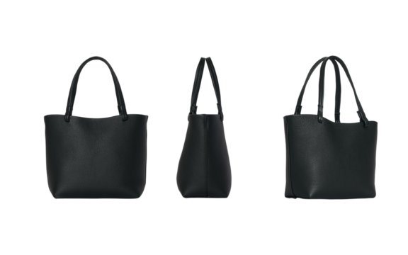 Set of women's classic handbag, fashion bag transparent background, fashion purse handbag, Fashionable stylish Shoulder Bag mockup, black leather woman's bag		
