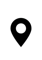 Fototapeta premium Simple black location pin icon