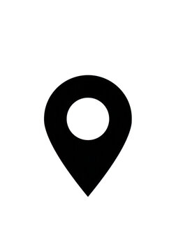 Simple black location pin icon