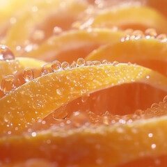 Ultra-close macro video of orange slices with visible pulp and juice