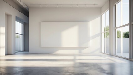Fototapeta premium Contemporary concrete gallery interior 