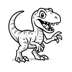 Cartoon Velociraptor Dinosaur Vector Illustration