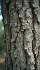 Close-up of a tree trunk displaying deeply furrowed bark in a textured, natural pattern