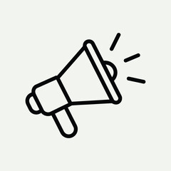  Megaphone icon vector symbol for mobile apps and website UI designs