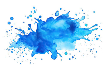 Obraz premium a vibrant splash of blue watercolor showcasing fluid shapes and varying intensities ideal for artistic backgrounds or design elements