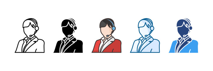 Costumer Service Icon Set Multiple Style Collection