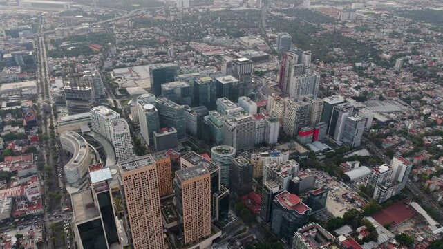Drone's aerial perspective of Polanco in CDMX.