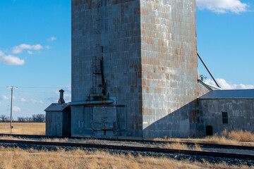 Old grain elevator in rural North Dakota