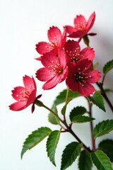 Fototapeta premium Leptospermum petersonii in full bloom against a white background, blossom, evergreen