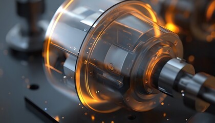 Futuristic Quantum Computing Core Glowing Energy Precision Technology